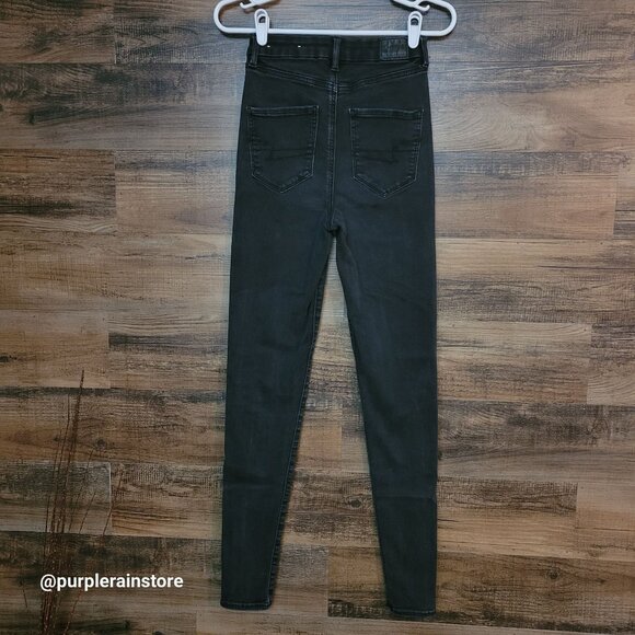 American Eagle Jegging Jeans 2 X L Curvy Highest Rise Next Level Stretch Black - Picture 2 of 13